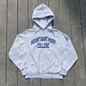 Vintage Champion Reverse Weave Hoodie Mount St Marys University Sweatshirt Men S